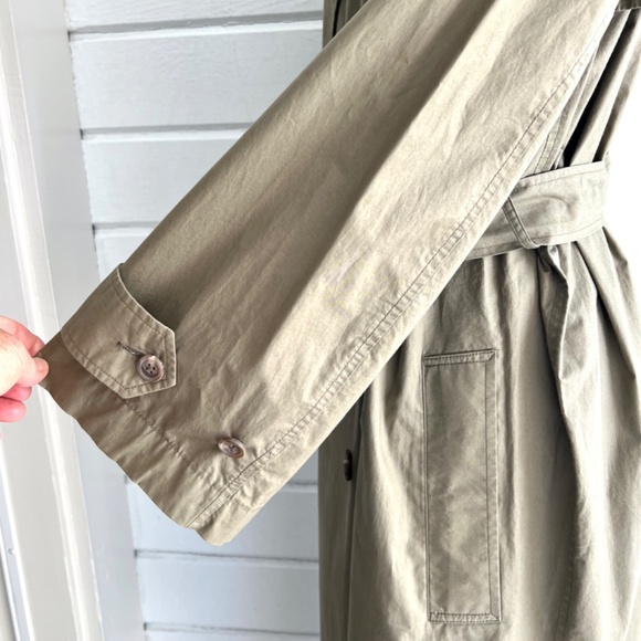 Vintage 1980's RALPH LAUREN Full Length Double Breasted Trench Coat in Khaki -12 - Picture 3 of 13